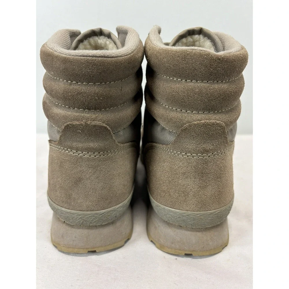 Vtg Women's L.L. Bean Sherpa Lined Boots High Top Shoes Sz 8 N Hook And Loop